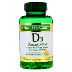 Nature's Bounty Vitamina D3 50 mcg (2.000 UI) - 350 Cápsulas: Saúde Óssea e Imunidade