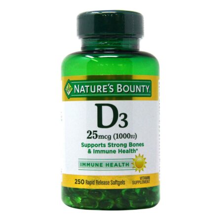 Nature's Bounty, Alta Potência Vitamina D3 - 1.000 UI- 250 Cápsulas em Gel