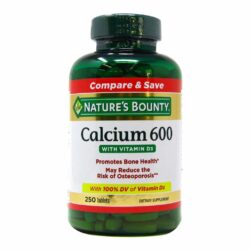 Nature's Bounty Cálcio 600mg com Vitamina D3 - 250 Tabletes Essenciais