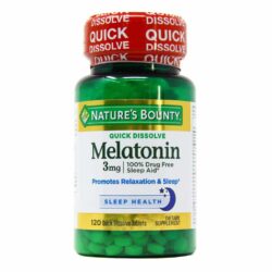 Nature's Bounty Melatonina Dissolução Rápida - 3mg - 120 Tabletes: Sono Reparador e Bem-Estar