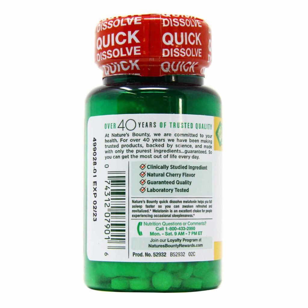 Nature's Bounty Melatonina Dissolução Rápida - 3mg - 120 Tabletes: Sono Reparador e Bem-Estar - Imagem 3