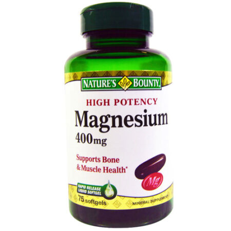 Nature's Bounty, Magnésio 400 mg - 75 Cápsulas em Gel