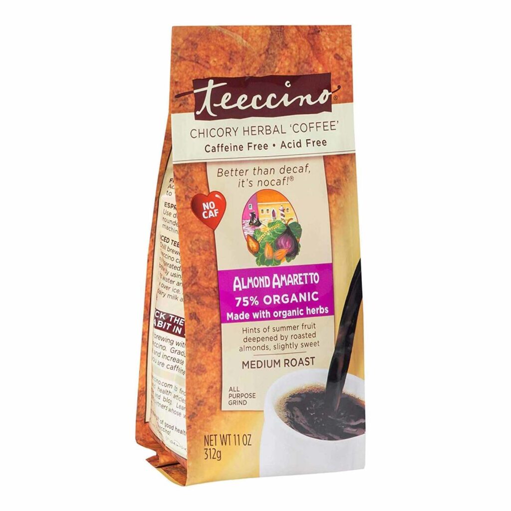 Teeccino Chicory Café Herbal Sabor Amêndoa e Amaretto - Torra Média, Sem Cafeína - 312g - Imagem 4