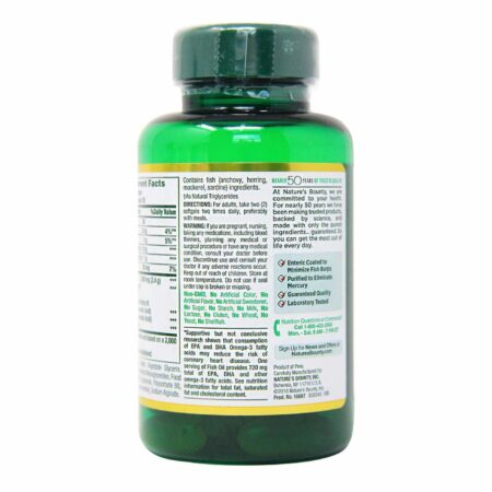 Nature's Bounty Odor-Less Óleo de Peixe - 1, 200 mg - 60 Coated Cápsulas em Gel - Image 3