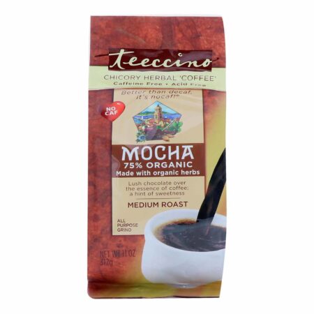 Teeccino Chicory Herbal Coffee, Mocha Mediterranean Café Torrado Médio - 312 g