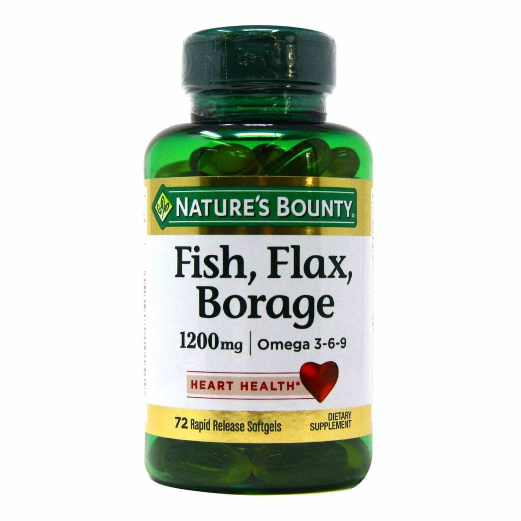 Nature's Bounty Peixe, Linhaça e Borragem 1200mg - 72 Cápsulas Gel: Saúde e Bem-Estar Essencial