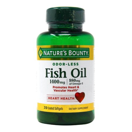 Nature's Bounty Odor-Less Triple Strength Óleo de Peixe - 1,400 mg - 39 Coated Cápsulas em Gel