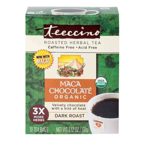 Teeccino Herbal Tea, Maca Chocolaté Orgânico - 10 Saquinhos de Chá