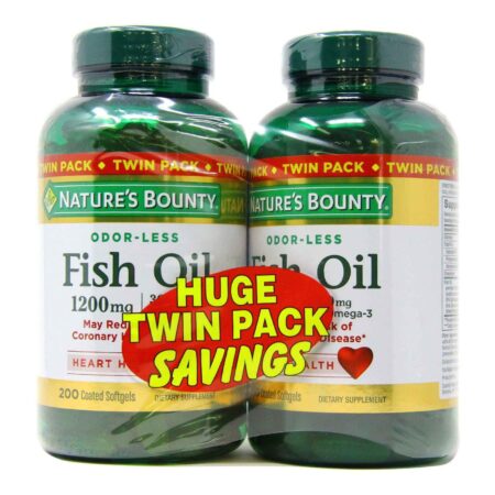 Nature's Bounty Óleo de Peixe - 1,200 mg - Twin Pack - 200 Cápsulas em Gel Per Bottle