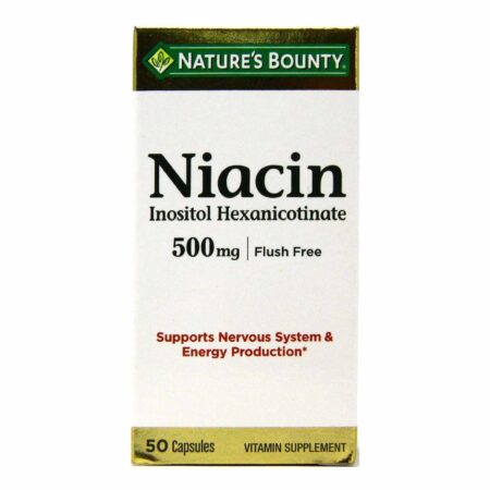 Nature's Bounty, Niacina 500 mg, Sem Flush - 50 Cápsulas