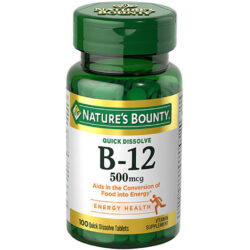 Nature's Bounty Vitamina B12 Cereja 500 mcg 100 Micro Pastilhas