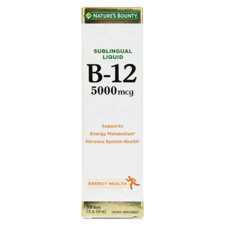 Nature's Bounty, Vitamina B-12 - Líquida, baga - 5,000 mcg - 59 mL