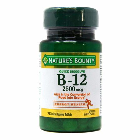 Nature's Bounty, Vitamina B-12 - 2,500 mcg - 75 Tabletes de de dissolução rápida