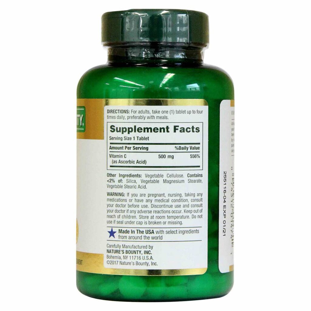 Nature's Bounty Vitamina C 500 mg - 250 Tabletes para Imunidade e Saúde - Imagem 3