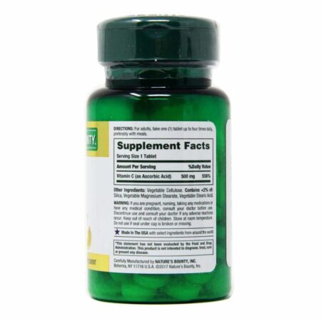 Nature's Bounty Vitamina C 500 mg - 100 Tabletes: Fortaleça Sua Imunidade e Vitalidade - Imagem 2