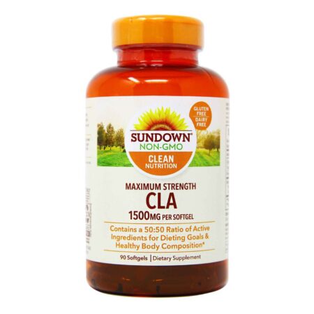 Sundown Naturals, CLA Máxima Força 1,500 mg - 90 Cápsulas em Gel