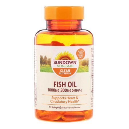 Óleo de peixe 1,000 mg - 72 Cápsulas em Gel, Sundown Naturals