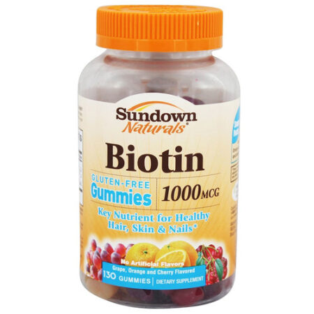 Sundown Naturals, Biotina 1,000 mcg - 130 Gomas Sortidas