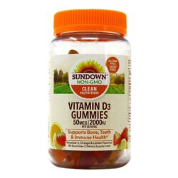 Vitamina D3 2,000 UI Sundown Naturals - 90 Gomas para Imunidade e Ossos Fortes no Brasil