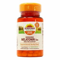 Sundown Melatonina Dissolúvel Cereja 5mg: Sono Profundo e Reparador com 90 Microcomprimidos