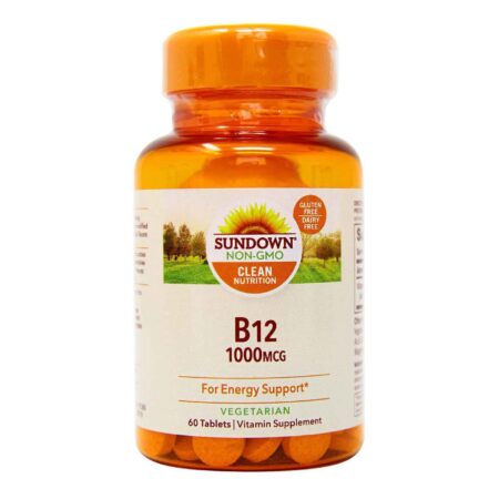 Sundown Naturals, Vitamina B12 Alta Potência 1,000 mcg - 60 Tabletes