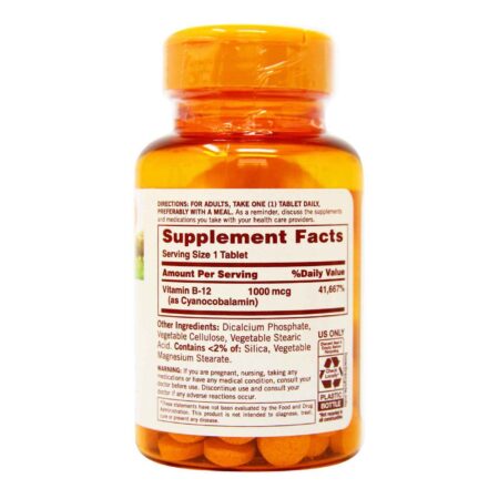 Sundown Naturals, Vitamina B12 Alta Potência 1,000 mcg - 60 Tabletes - Image 3