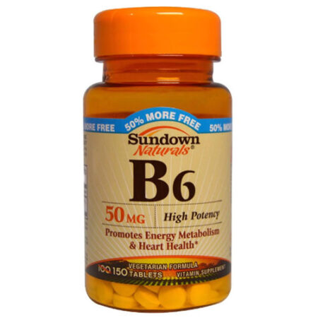 Sundown Naturals, Vitamina B6 50 mg - 150 Tabletes