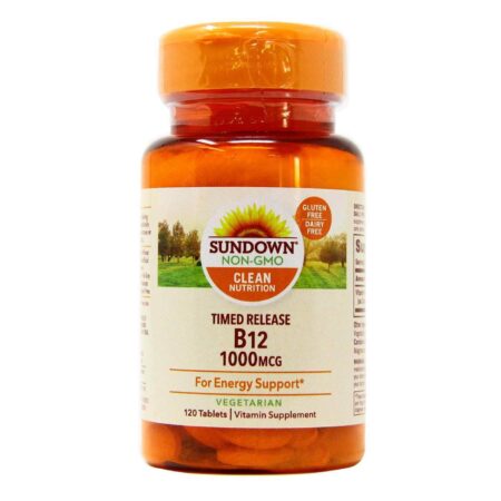 Sundown Naturals, B12 em Alta Potência - 1,000mcg - 120 Tabletes