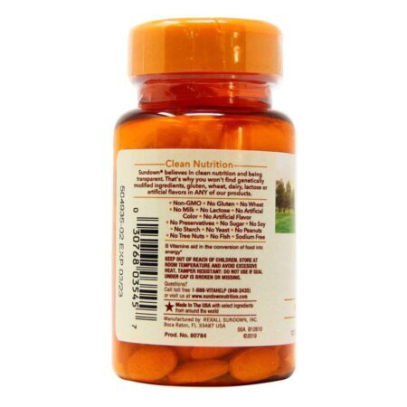 Sundown Naturals Vitamina B12 Alta Potência 1000mcg - 120 Tabletes Essenciais - Imagem 3