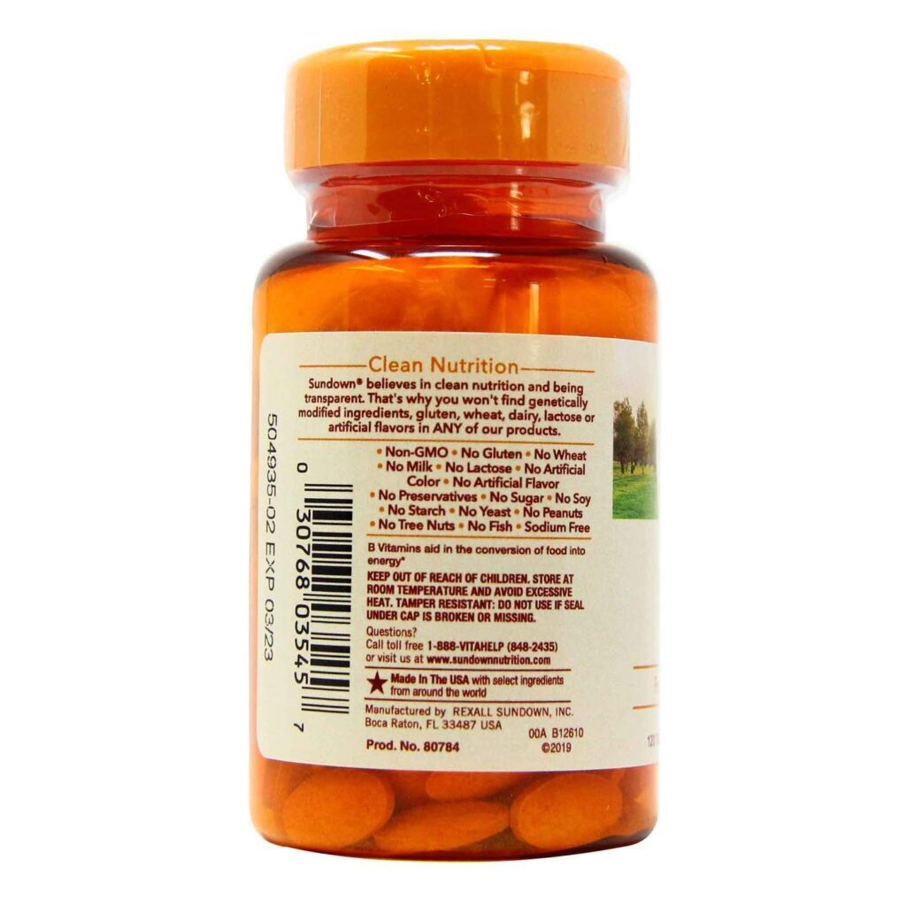 Sundown Naturals Vitamina B12 Alta Potência 1000mcg - 120 Tabletes Essenciais - Imagem 3