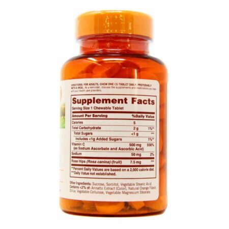 Sundown Naturals Vitamina C 500mg com Rose Hips - 100 Comprimidos Mastigáveis - Imagem 2