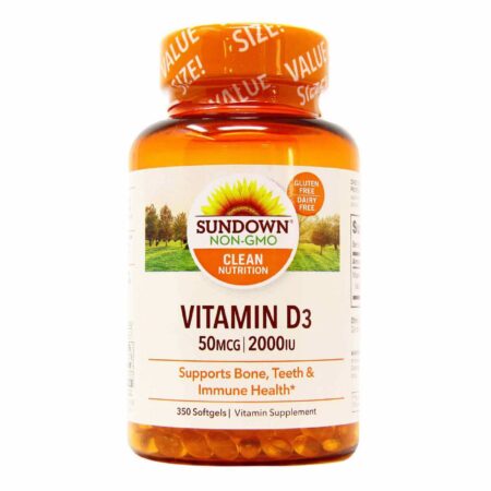 Vitamina D3 2,000 IU - 350 Cápsulas em Gel Sundown Naturals