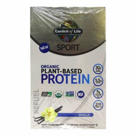 Garden of Life, SPORT Proteína Orgânica à Base de Vegetais - 12 Pacotes