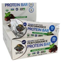Garden of Life Barra de Proteínas SPORT Desempenho Orgânico Chocolate e Menta - 12 Pacotes
