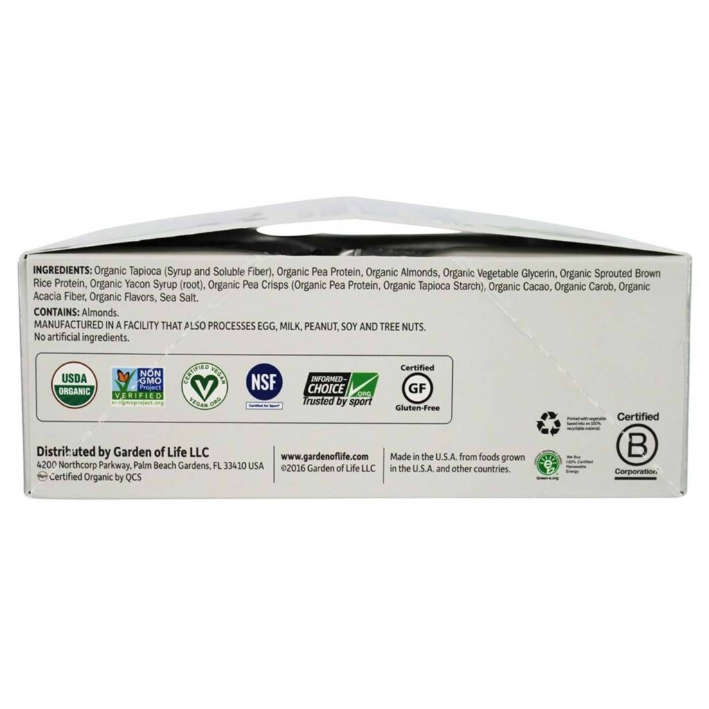 Garden of Life Barra de Proteínas SPORT Desempenho Orgânico Chocolate e Menta - 12 Pacotes - Imagem 3
