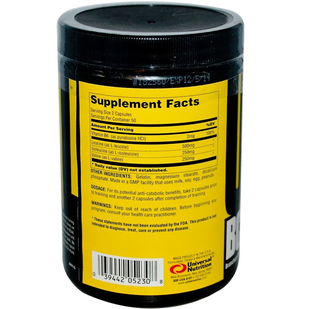 Universal Nutrition BCAA Pro - 100 Cápsulas: Energia e Recuperação Muscular para Você - Imagem 2