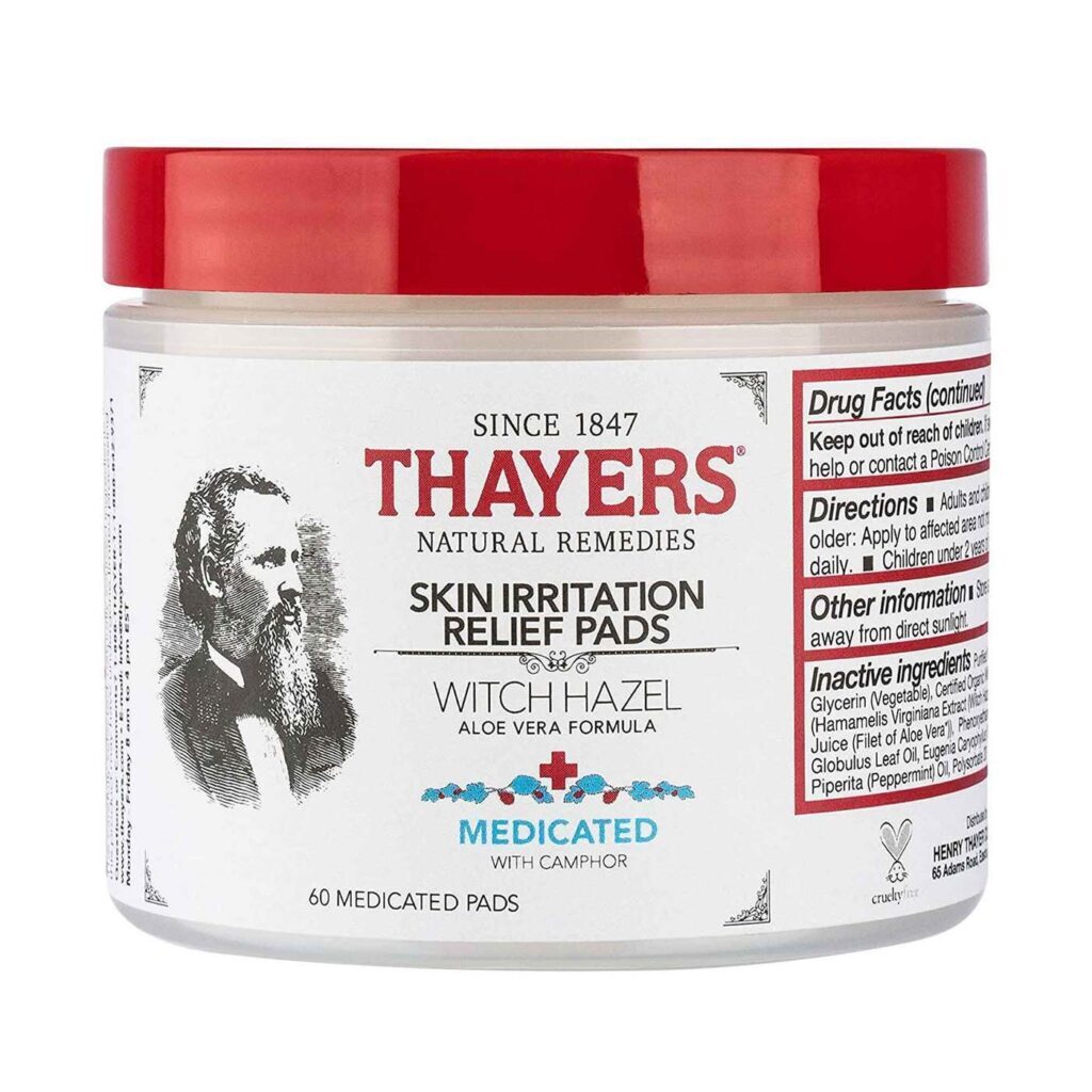 Thayers Superhazel™ com Aloe Vera – Alívio da Dor: 60 Almofadas para Cuidado Pós-Procedimento