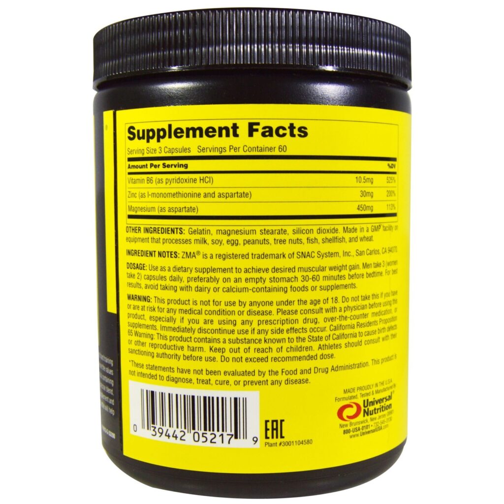 Universal Nutrition ZMA Pro™ - 180 Cápsulas: Potencialize Seu Desempenho e Recuperação - Imagem 2