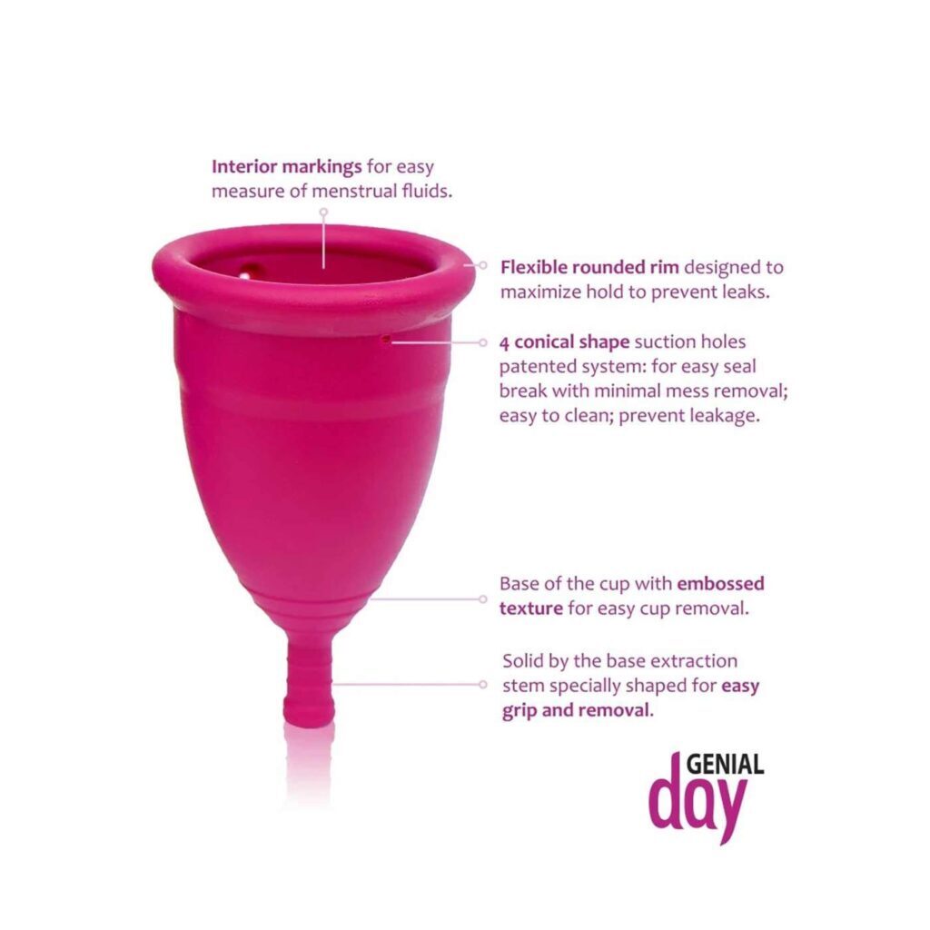 Coletor Menstrual Genial Day Médio 25 mm - Higiene Íntima Confortável no Brasil - Imagem 4