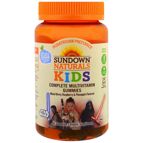 Sundown Naturals Multivitaminas Completas para Crianças - 60 Gomas Sabor Misto de Frutas