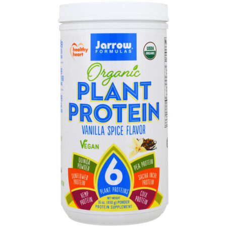 Jarrow Formulas Orgânico Plant Proteína, Especiarias de baunilha - 16 oz