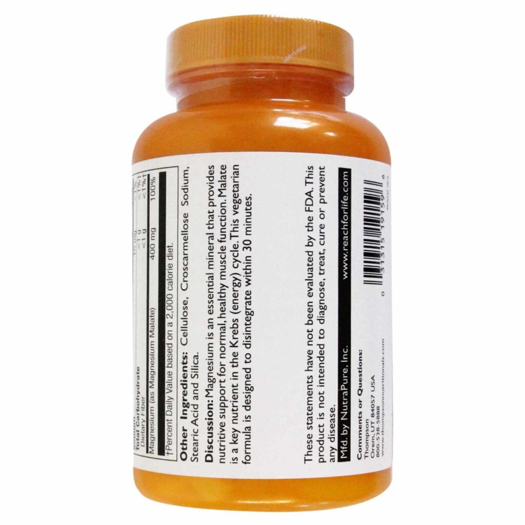 Malato de Magnésio Thompson 400 mg - 110 Tabletes: Energia e Bem-Estar para o Dia a Dia Brasileiro - Imagem 4