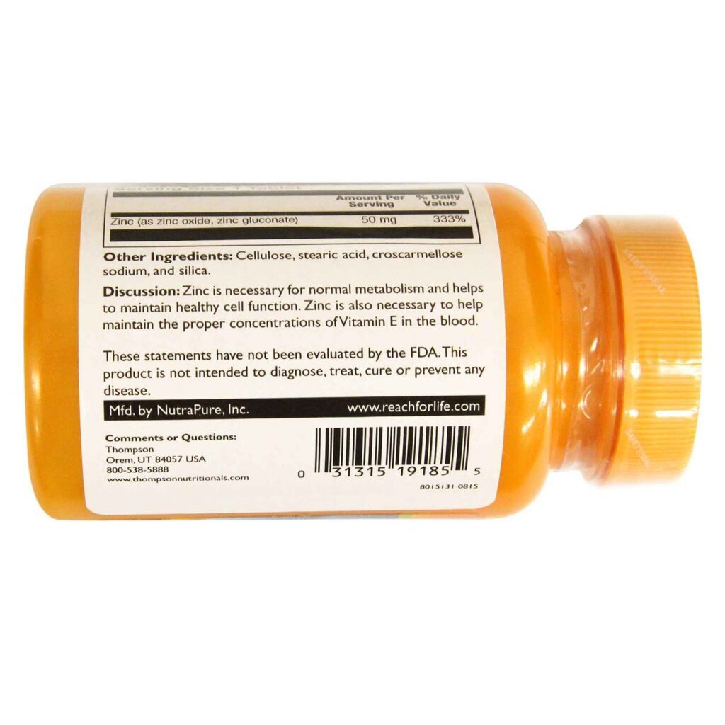 Zinco 50mg Thompson 60 Comprimidos: Alta Potência para sua Saúde e Bem-Estar - Imagem 4