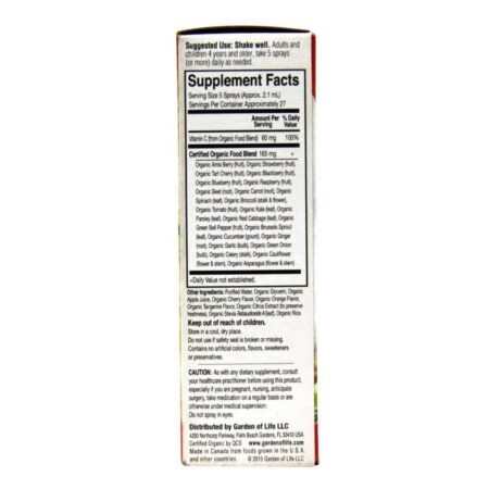 Garden of Life Mykind Organics Vitamina C Spray Cereja e Tangerina 58 ml - Imunidade Natural - Imagem 2