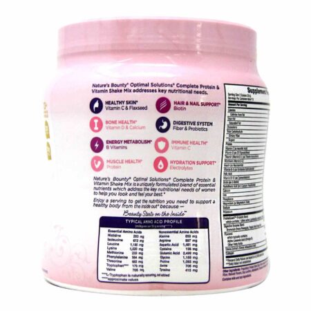 Nature's Bounty, Optimal Solutions Mistura Completa de Proteína e Vitamina - 16 oz (453g) - Image 2