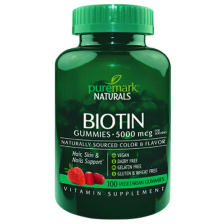 Puremark Naturals, Biotina 5,000 mcg - 100 Gomas Vegetarianas