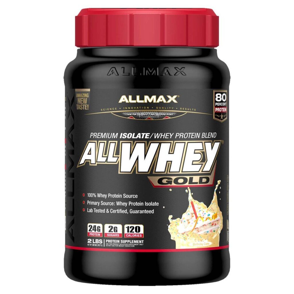 AllMax Nutrition All Whey Gold, Sabor Bolo de Aniversário - 2.270g