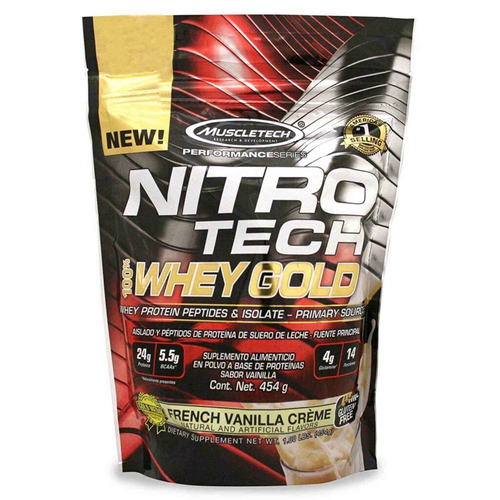 MuscleTech Nitro Tech 100% Whey Gold Creme de Baunilha Francês 454g - Proteína de Alta Performance