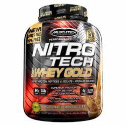 Whey Gold Manteiga de Amendoim/Chocolate 2.51Kg MuscleTech Nitro-Tech - Força e Recuperação Muscular