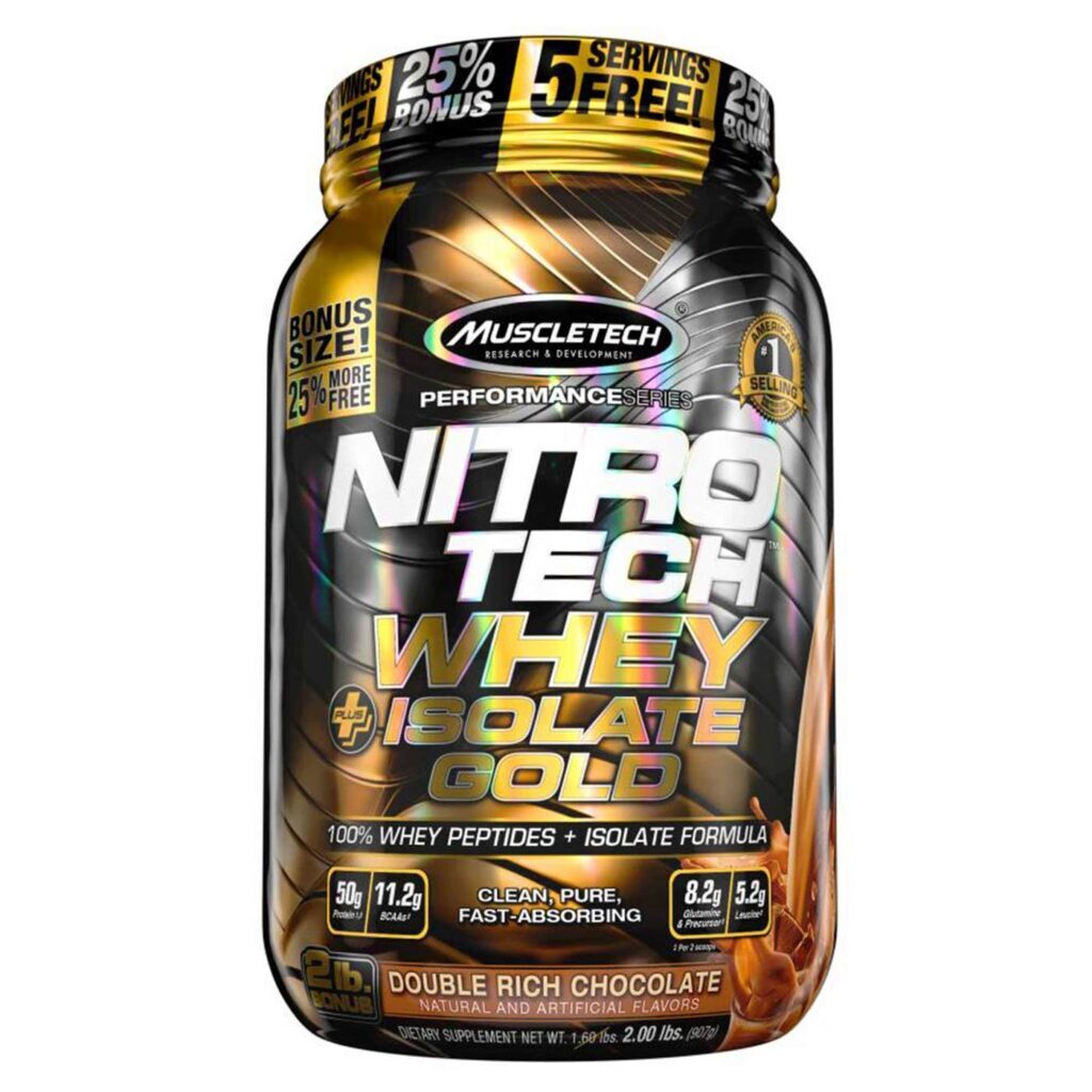 Whey Protein Isolate Gold Chocolate 907g - MuscleTech Nitro Tech